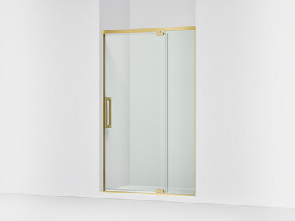 KOHLER K-CA37599-8L Statement 76" H pivot shower door with 5/16"-thick glass, vibrant brushed moderne brass