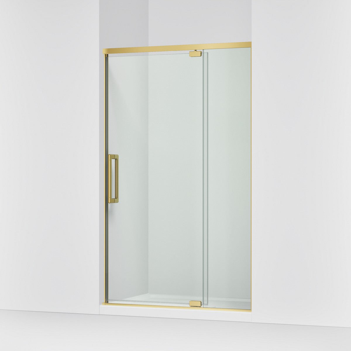 KOHLER K-CA37599-8L Statement 76" H pivot shower door with 5/16"-thick glass, vibrant brushed moderne brass - view 4