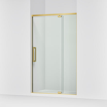 KOHLER K-CA37599-8L Statement 76" H pivot shower door with 5/16"-thick glass, vibrant brushed moderne brass - view 4