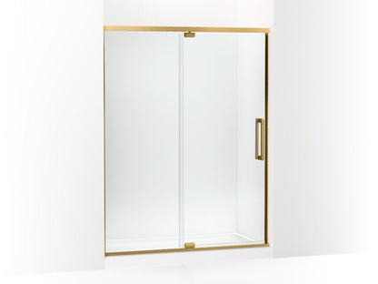KOHLER K-CA37600-8L Statement 76" H pivot shower door with 5/16"-thick glass, vibrant brushed moderne brass