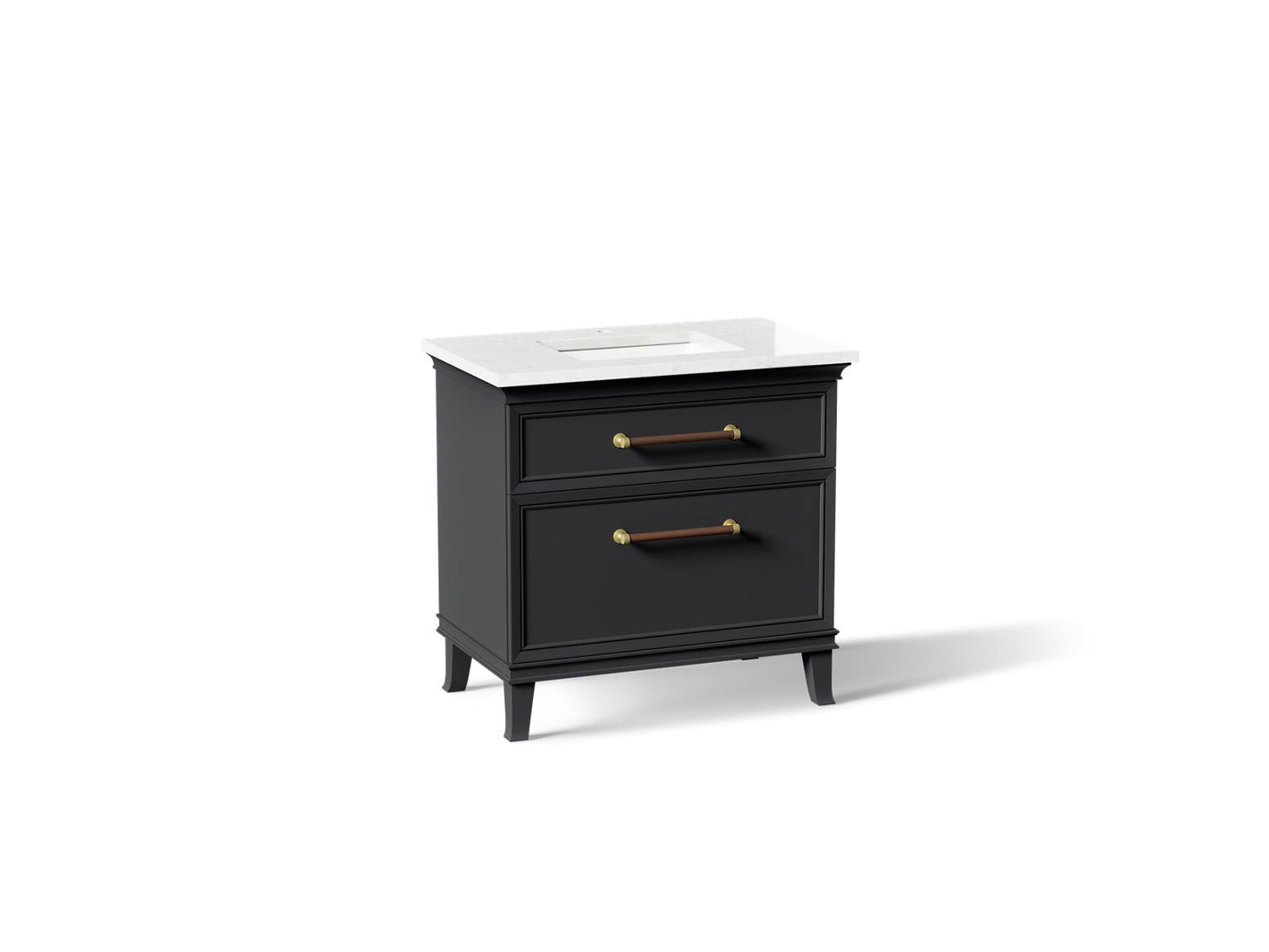 KOHLER K-CM33559-BD1 Harken 36" bathroom vanity cabinet with sink and quartz top