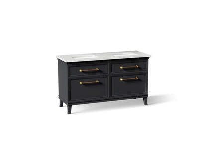 KOHLER K-CM33560-BD1 Harken 60" bathroom vanity cabinet with sinks and quartz top