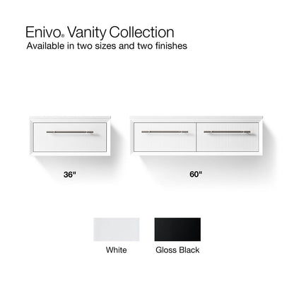 KOHLER K-CM33562-BD1 Enivo 36" wall-hung bathroom vanity cabinet with sink and quartz top