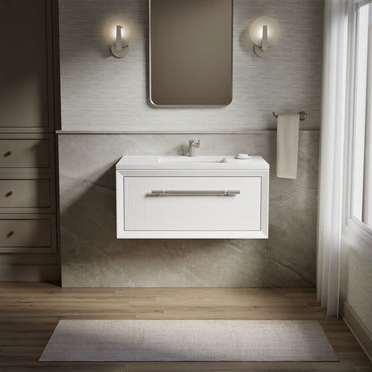 KOHLER K-CM33562-BD1 Enivo 36" wall-hung bathroom vanity cabinet with sink and quartz top