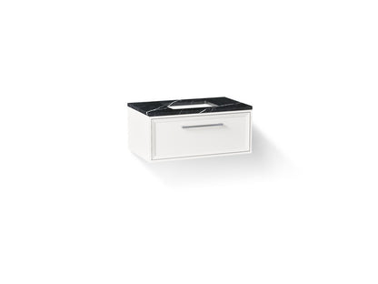 KOHLER K-CM33566-BD22 Lodern 36" Wall-hung Bathroom Vanity Cabinet with Sink and Quartz Top, Linen White - 3/4 view of produc