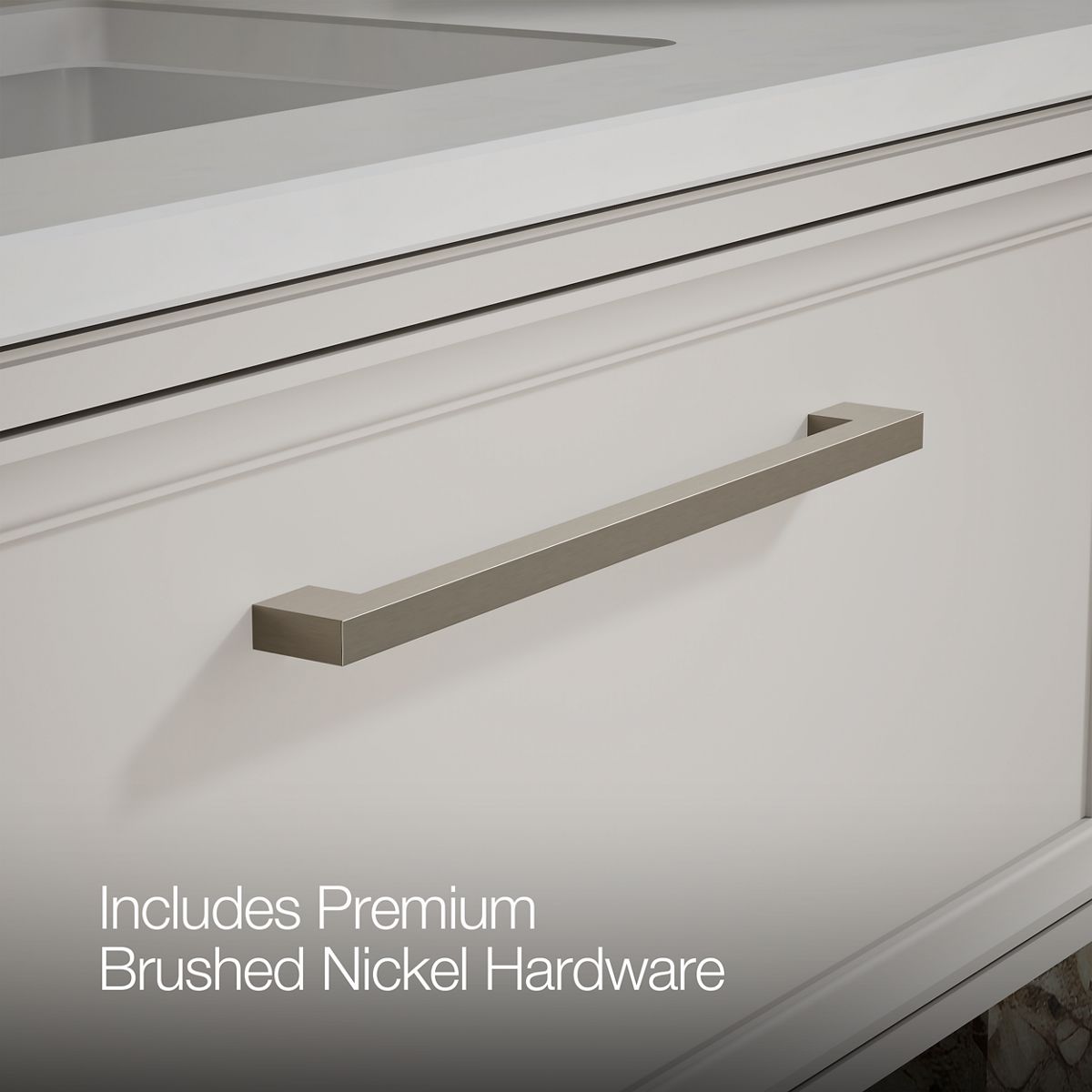 KOHLER K-CM33566-BD22 Lodern 36" Wall-hung Bathroom Vanity Cabinet with Sink and Quartz Top, Linen White - Detail image of a 