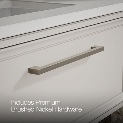 KOHLER K-CM33566-BD22 Lodern 36" Wall-hung Bathroom Vanity Cabinet with Sink and Quartz Top, Linen White - Detail image of a 