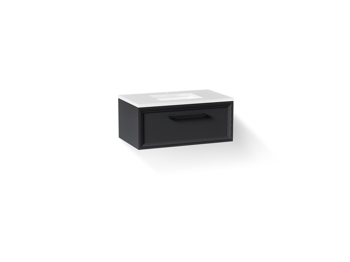 KOHLER K-CM33566-BD22 Lodern 36" Wall-hung Bathroom Vanity Cabinet with Sink and Quartz Top, Slate Grey - 3/4 view of product