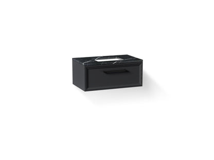 KOHLER K-CM33566-BD22 Lodern 36" Wall-hung Bathroom Vanity Cabinet with Sink and Quartz Top, Slate Grey - 3/4 view of product