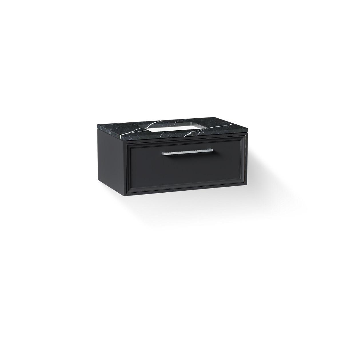 KOHLER K-CM33566-BD22 Lodern 36" Wall-hung Bathroom Vanity Cabinet with Sink and Quartz Top, Slate Grey - 3/4 view of product