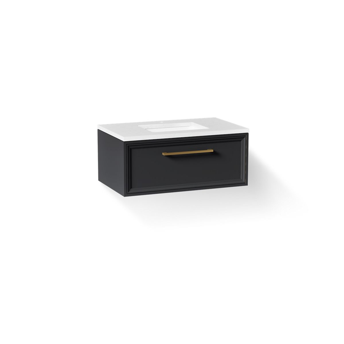 KOHLER K-CM33566-BD22 Lodern 36" Wall-hung Bathroom Vanity Cabinet with Sink and Quartz Top, Slate Grey - 3/4 view of product