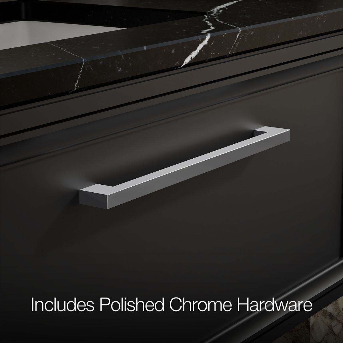 KOHLER K-CM33566-BD22 Lodern 36" Wall-hung Bathroom Vanity Cabinet with Sink and Quartz Top, Slate Grey - Detail image of a p