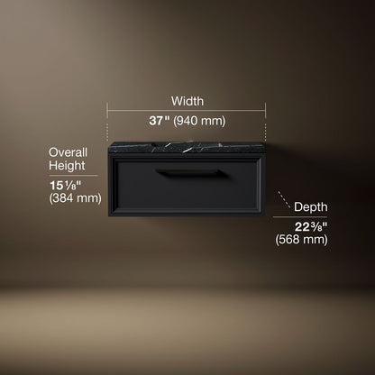3/4 view of product with dimensions
