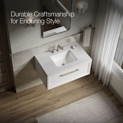 KOHLER K-CM33566-BD1 Lodern 36" wall-hung bathroom vanity cabinet with sink and quartz top