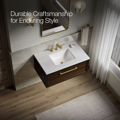 KOHLER K-CM33566-BD1 Lodern 36" wall-hung bathroom vanity cabinet with sink and quartz top