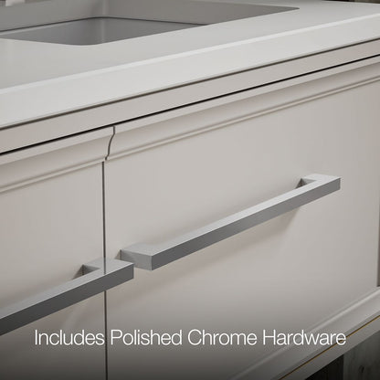 KOHLER K-CM33567-BD23 Lodern 60" Wall-hung Bathroom Vanity Cabinet with Sinks and Quartz Top, Linen White - Detail image of a