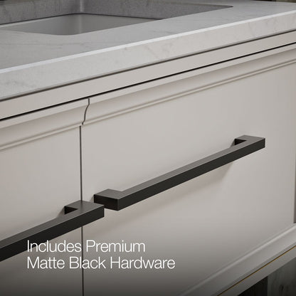 KOHLER K-CM33567-BD23 Lodern 60" Wall-hung Bathroom Vanity Cabinet with Sinks and Quartz Top, Linen White - Detail image of a