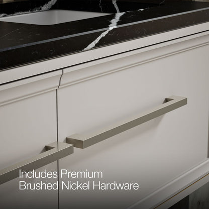 KOHLER K-CM33567-BD23 Lodern 60" Wall-hung Bathroom Vanity Cabinet with Sinks and Quartz Top, Linen White - Detail image of a