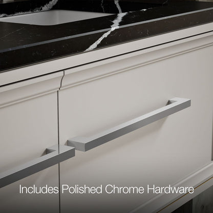 KOHLER K-CM33567-BD23 Lodern 60" Wall-hung Bathroom Vanity Cabinet with Sinks and Quartz Top, Linen White - Detail image of a