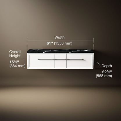 3/4 view of product with dimensions