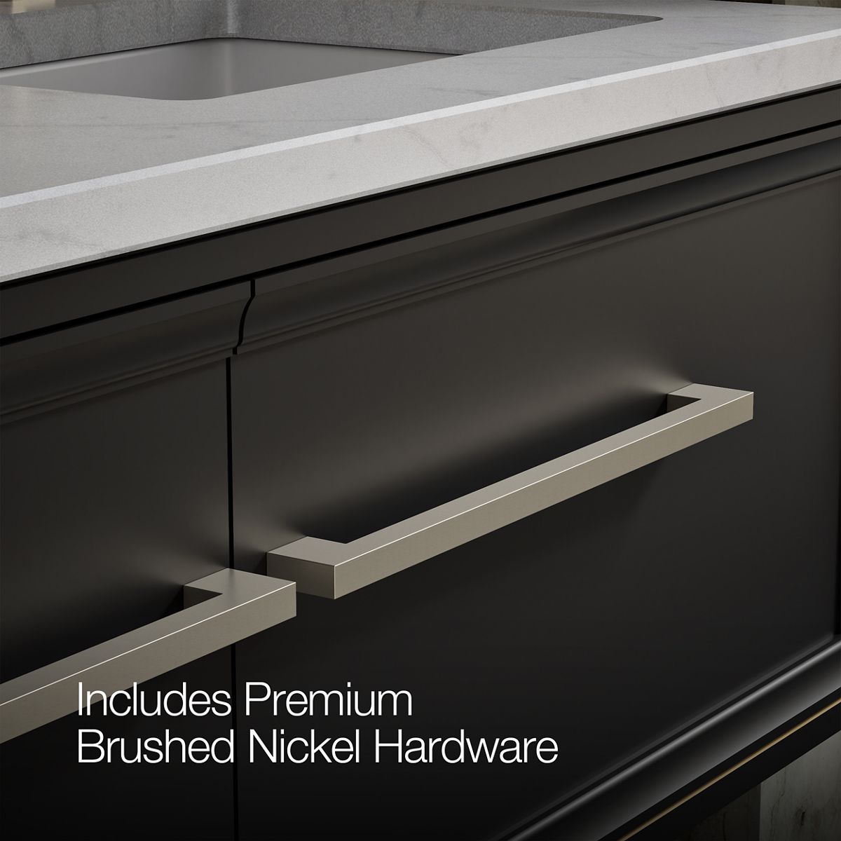 KOHLER K-CM33567-BD23 Lodern 60" Wall-hung Bathroom Vanity Cabinet with Sinks and Quartz Top, Slate Grey - Detail image of a 