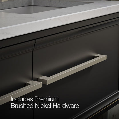KOHLER K-CM33567-BD23 Lodern 60" Wall-hung Bathroom Vanity Cabinet with Sinks and Quartz Top, Slate Grey - Detail image of a 