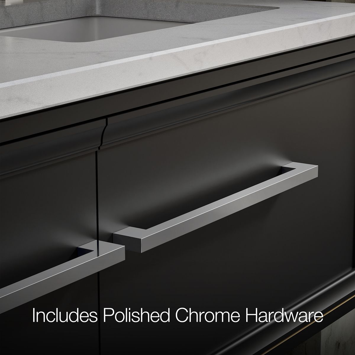 KOHLER K-CM33567-BD23 Lodern 60" Wall-hung Bathroom Vanity Cabinet with Sinks and Quartz Top, Slate Grey - Detail image of a 