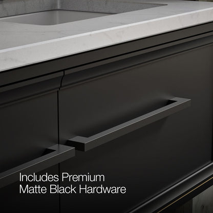 KOHLER K-CM33567-BD23 Lodern 60" Wall-hung Bathroom Vanity Cabinet with Sinks and Quartz Top, Slate Grey - Detail image of a 