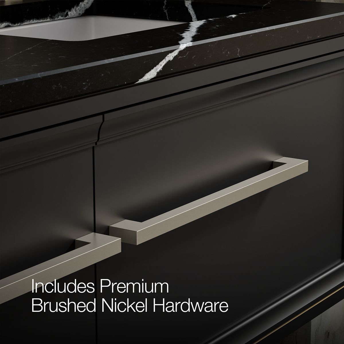 KOHLER K-CM33567-BD23 Lodern 60" Wall-hung Bathroom Vanity Cabinet with Sinks and Quartz Top, Slate Grey - Detail image of a 
