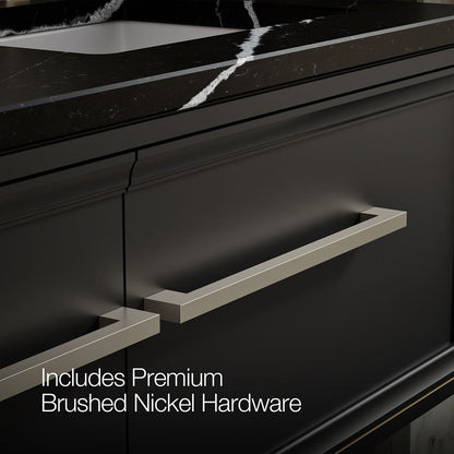 KOHLER K-CM33567-BD23 Lodern 60" Wall-hung Bathroom Vanity Cabinet with Sinks and Quartz Top, Slate Grey - Detail image of a 
