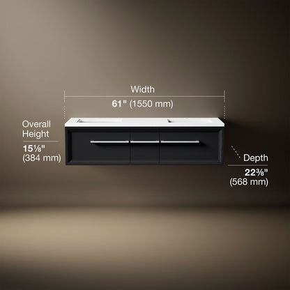 3/4 view of product with dimensions