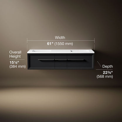 3/4 view of product with dimensions