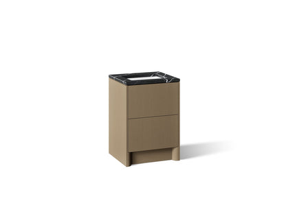 KOHLER K-CM39265-BD1 Statement 24" Bathroom Vanity Set with Sink and Quartz Top, Pale Oak - 3/4 view of product