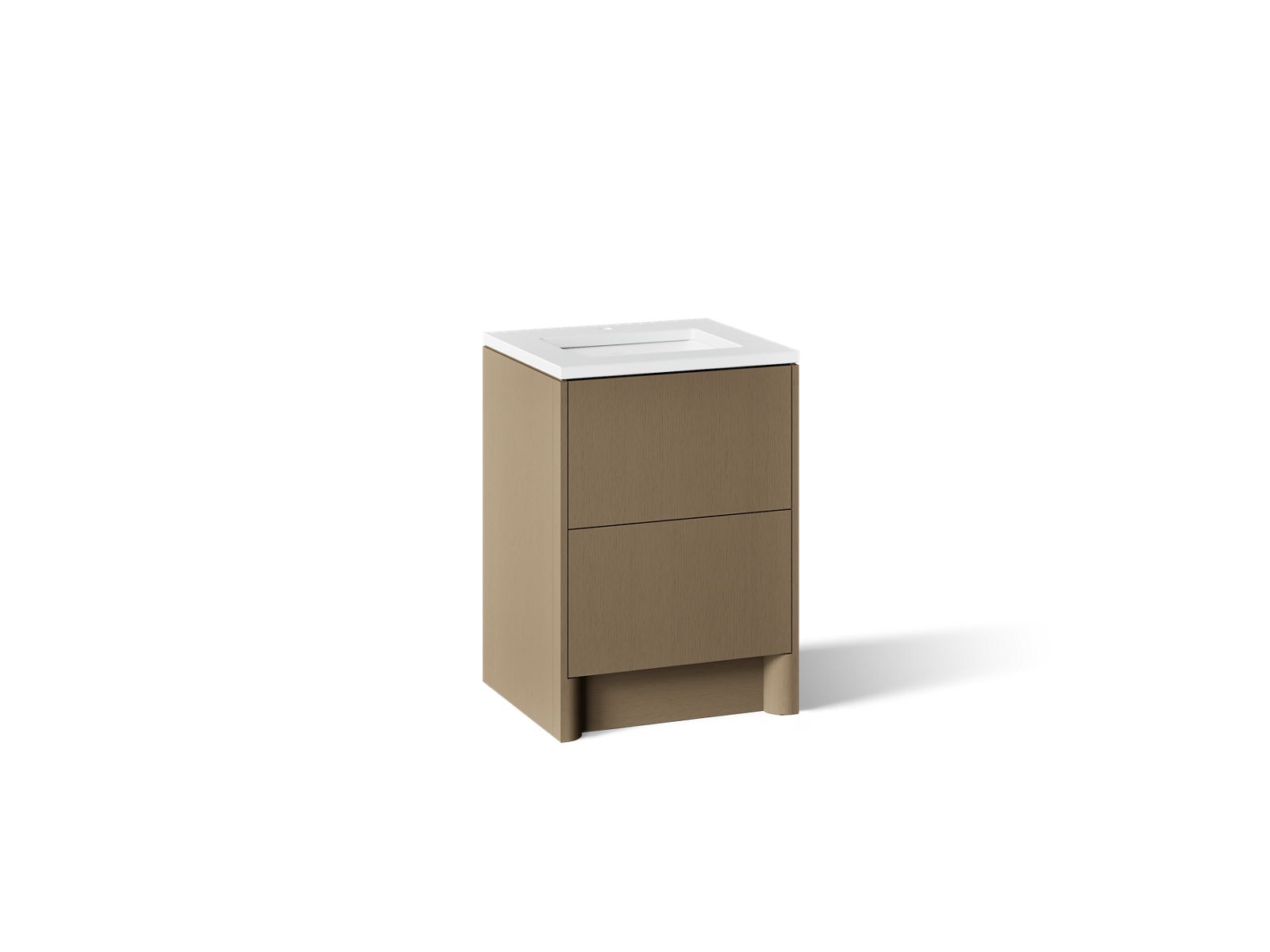 KOHLER K-CM39265-BD1 Statement 24" Bathroom Vanity Set with Sink and Quartz Top, Pale Oak - 3/4 view of product