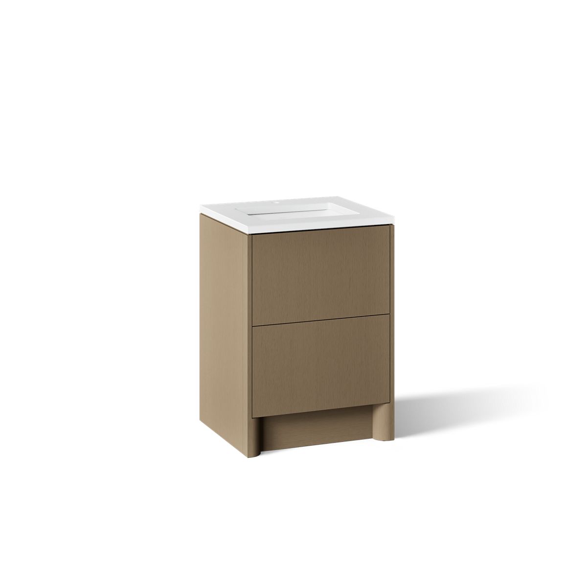 KOHLER K-CM39265-BD1 Statement 24" Bathroom Vanity Set with Sink and Quartz Top, Pale Oak - 3/4 view of product