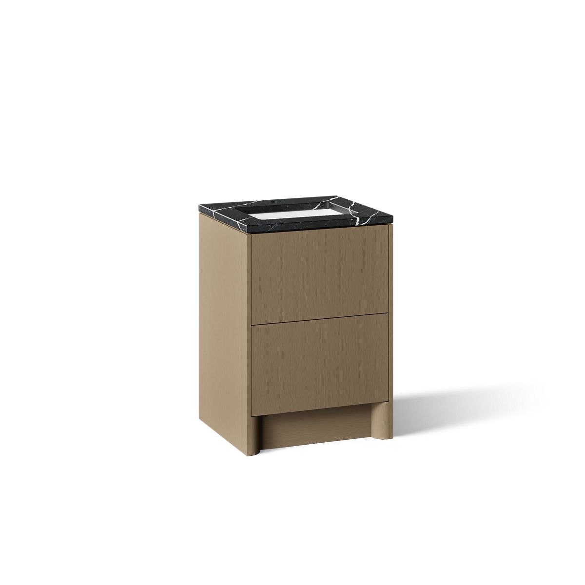KOHLER K-CM39265-BD1 Statement 24" Bathroom Vanity Set with Sink and Quartz Top, Pale Oak - 3/4 view of product
