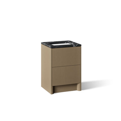 KOHLER K-CM39265-BD1 Statement 24" Bathroom Vanity Set with Sink and Quartz Top, Pale Oak - 3/4 view of product