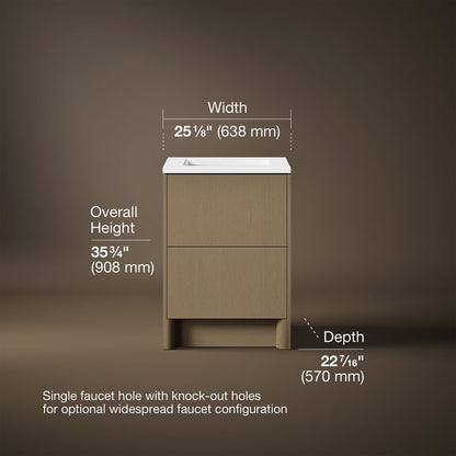 3/4 view of product with dimensions