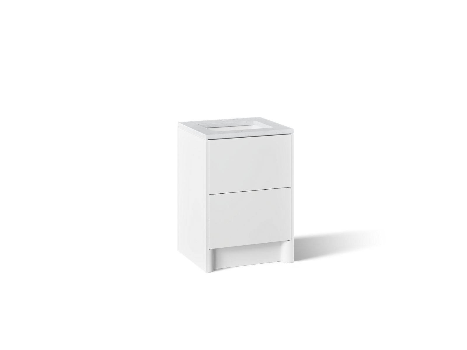KOHLER K-CM39265-BD1 Statement 24" Bathroom Vanity Set with Sink and Quartz Top, White - 3/4 view of product