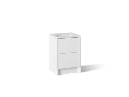 KOHLER K-CM39265-BD1 Statement 24" Bathroom Vanity Set with Sink and Quartz Top, White - 3/4 view of product