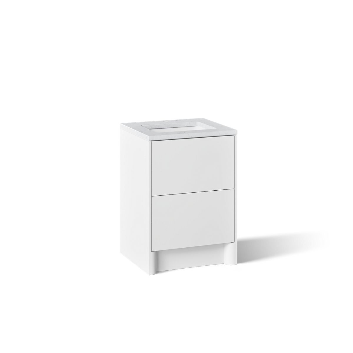 KOHLER K-CM39265-BD1 Statement 24" Bathroom Vanity Set with Sink and Quartz Top, White - 3/4 view of product