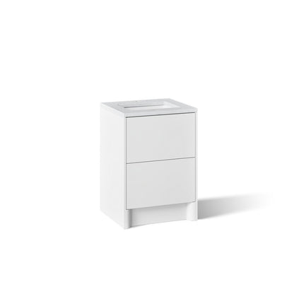 KOHLER K-CM39265-BD1 Statement 24" Bathroom Vanity Set with Sink and Quartz Top, White - 3/4 view of product