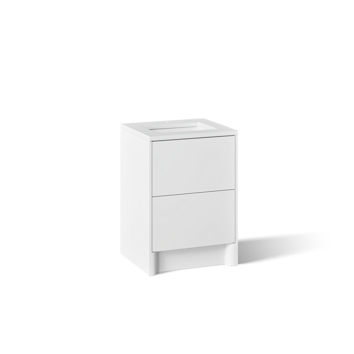 KOHLER K-CM39265-BD1 Statement 24" Bathroom Vanity Set with Sink and Quartz Top, White - 3/4 view of product