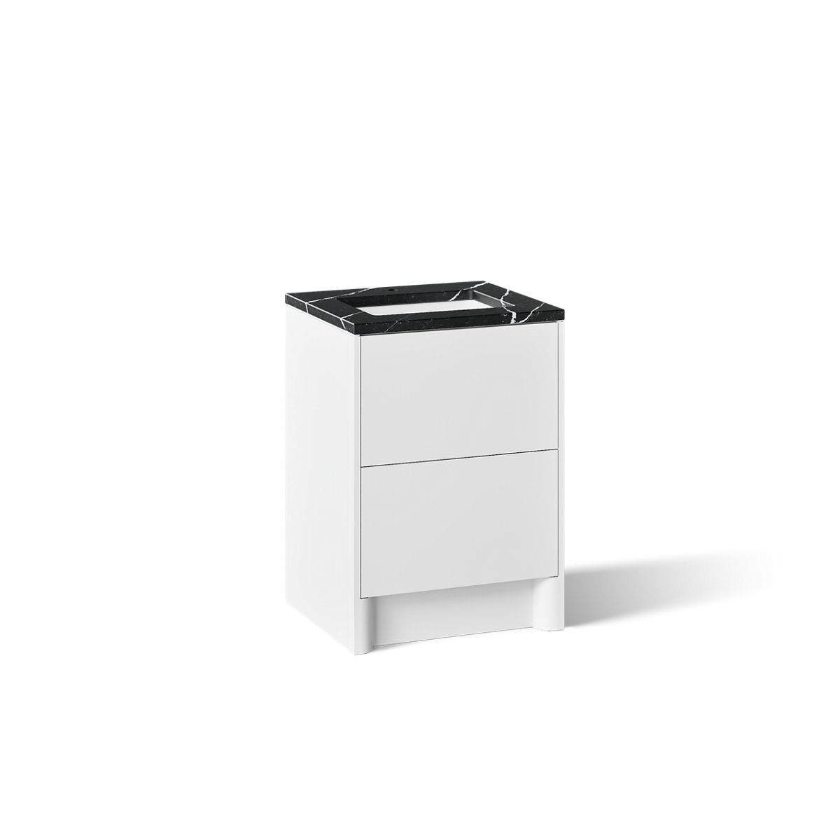 KOHLER K-CM39265-BD1 Statement 24" Bathroom Vanity Set with Sink and Quartz Top, White - 3/4 view of product