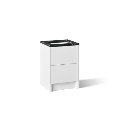 KOHLER K-CM39265-BD1 Statement 24" Bathroom Vanity Set with Sink and Quartz Top, White - 3/4 view of product
