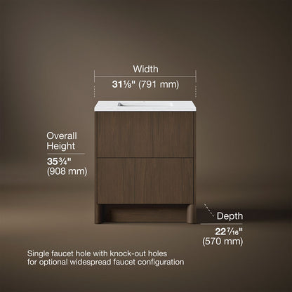3/4 view of product with dimensions