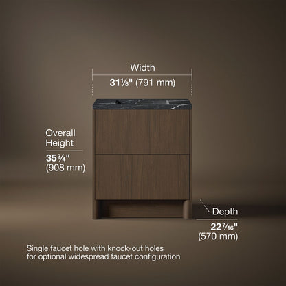 3/4 view of product with dimensions
