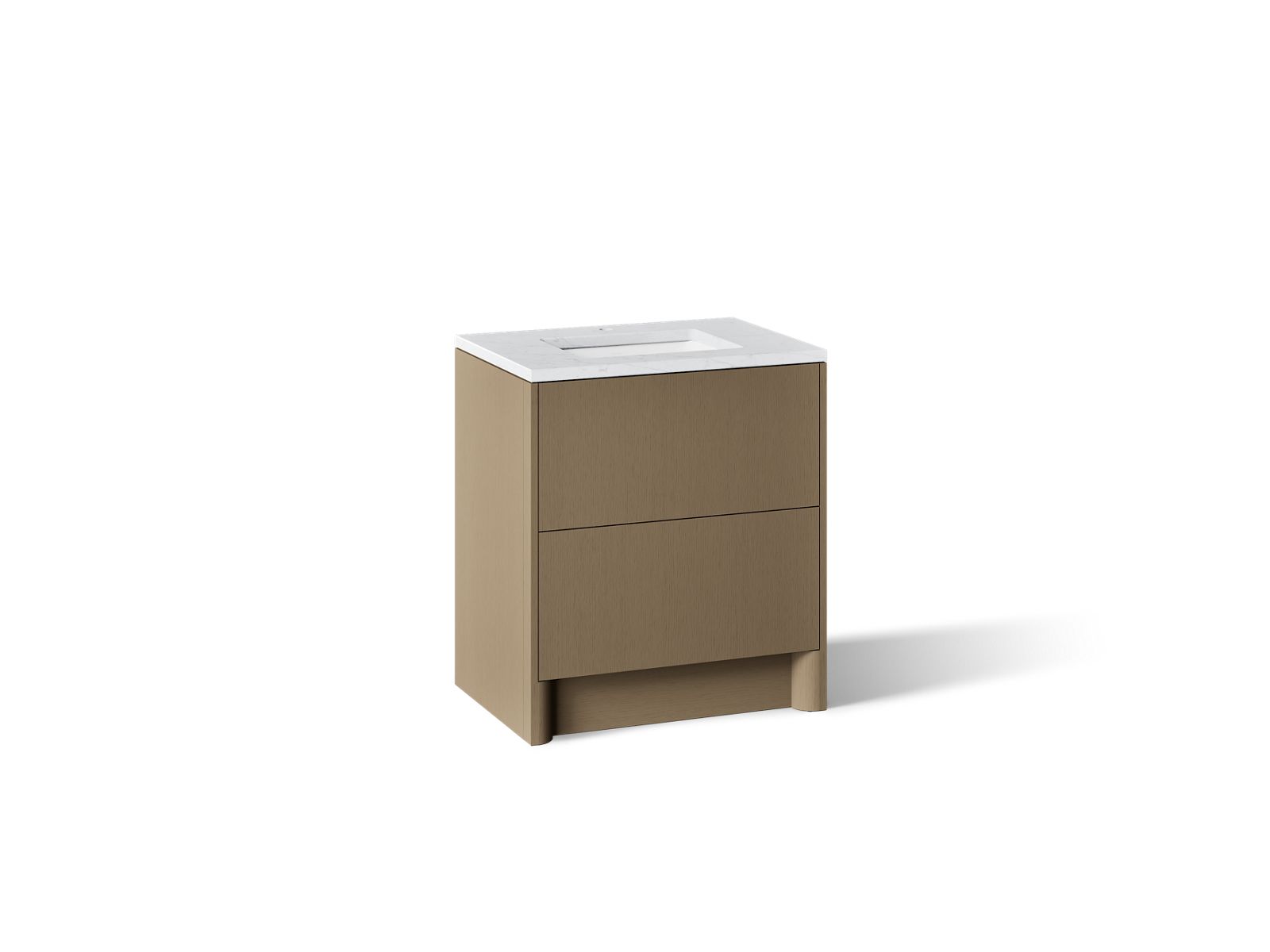 KOHLER K-CM39266-BD1 Statement 30" Bathroom Vanity Set with Sink and Quartz Top, Pale Oak - 3/4 view of product