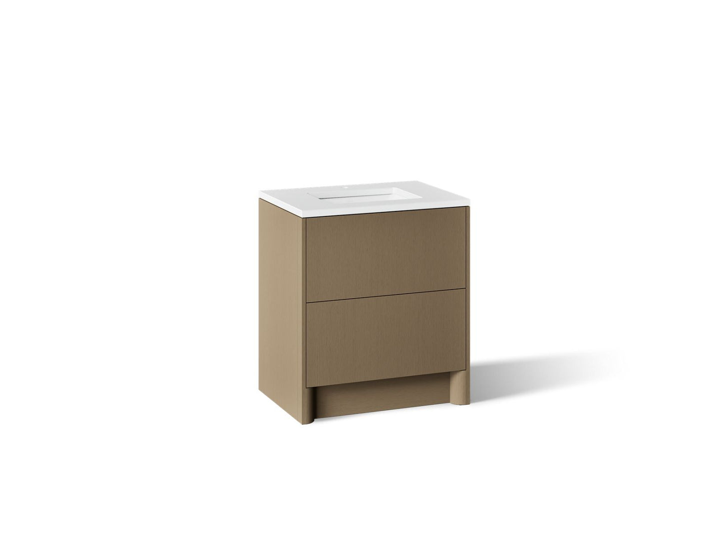 KOHLER K-CM39266-BD1 Statement 30" Bathroom Vanity Set with Sink and Quartz Top, Pale Oak - 3/4 view of product