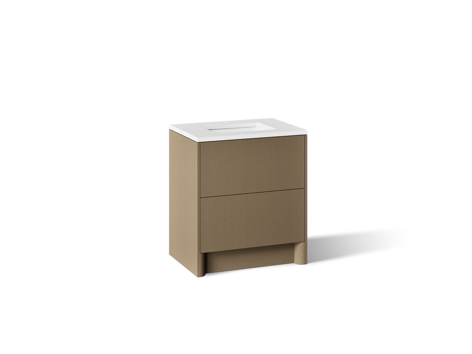 KOHLER K-CM39266-BD1 Statement 30" Bathroom Vanity Set with Sink and Quartz Top, Pale Oak - 3/4 view of product